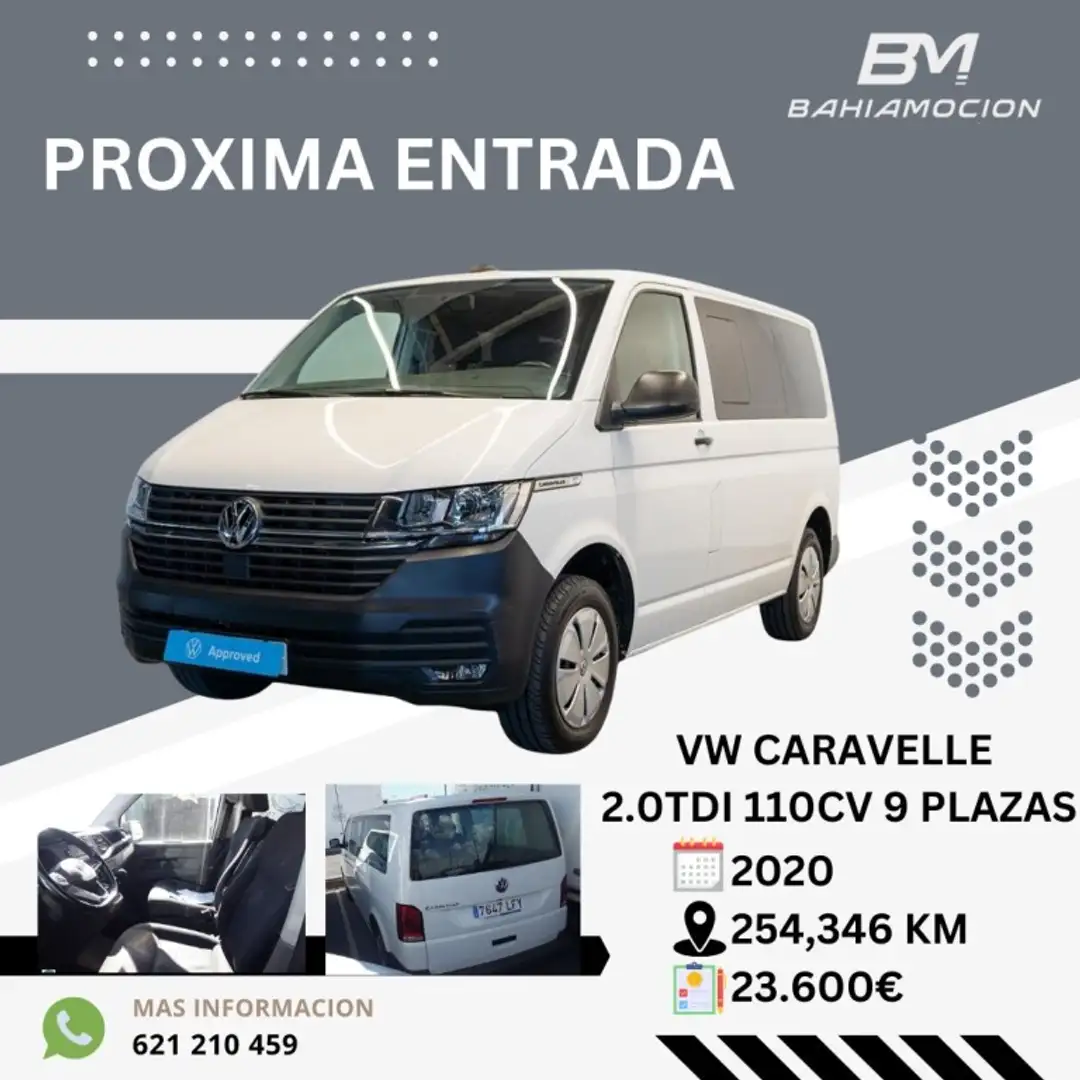 Volkswagen Caravelle Comercial 2.0TDI BMT Largo 75kW Blanco - 1