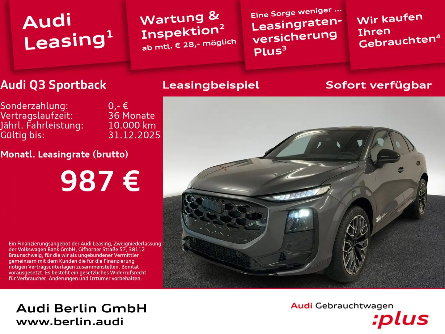 Audi Q3 TFSI quattro S tronic Grau - 1