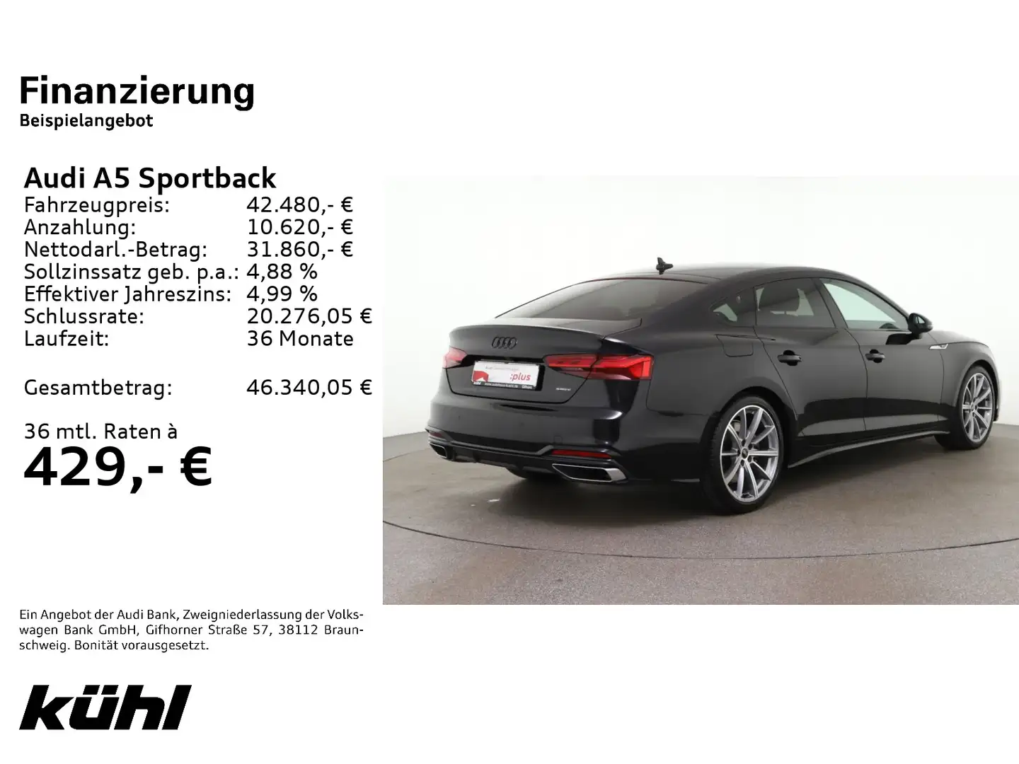 Audi A5 45 TFSI Q S line LED/ACC/Kamera/Nav Schwarz - 2
