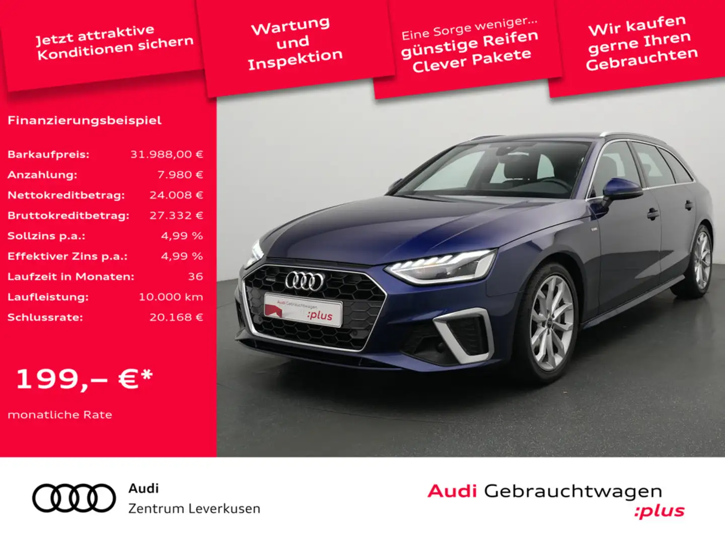Audi A4 Avant quattro S line SHZ LED KLIMA CARPLAY Schwarz - 1