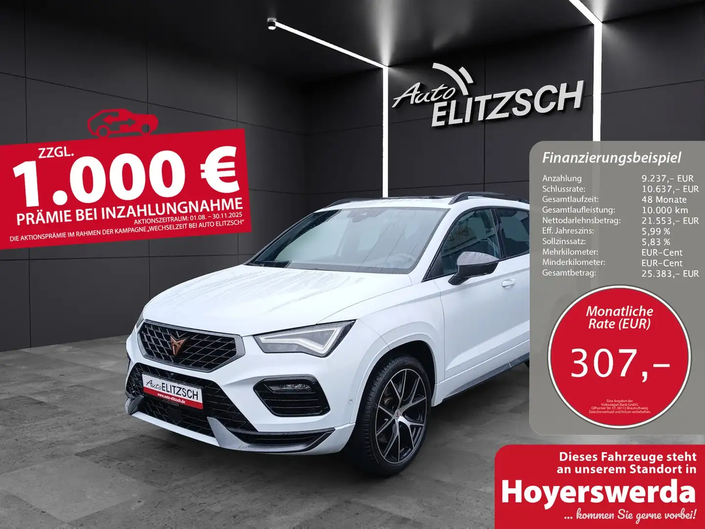 CUPRA Ateca TSI DSG 4Drive LED AHK Navi Pano AID ACC Park-A... Weiß - 1