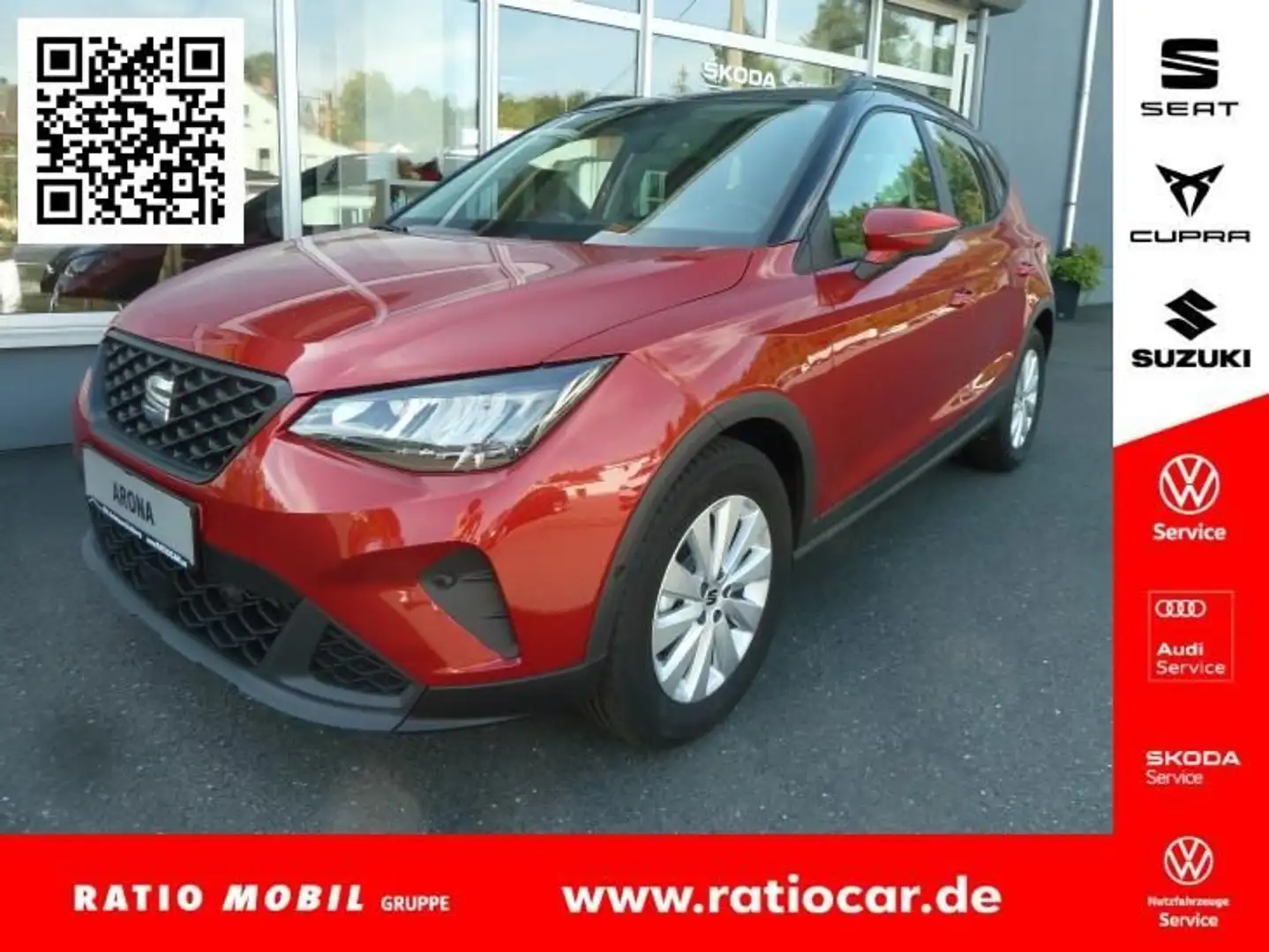 SEAT Arona ARONA ROAD EDITION 1.0 TSI DSG AHZV-VORBER. SHZ Rouge - 1