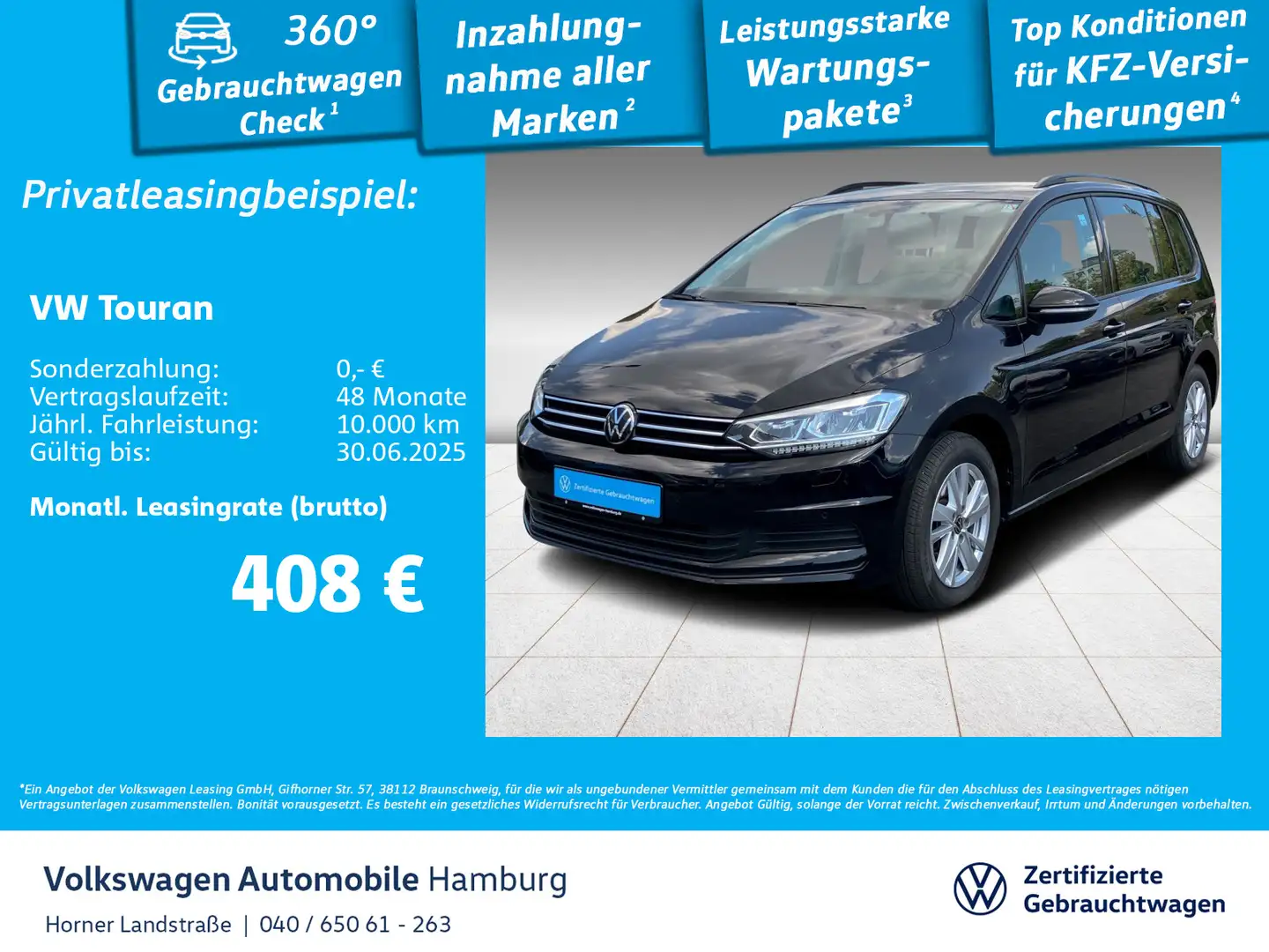 Volkswagen Touran Comfortline 1.5 TSI DSG Navi Rückfkamera Schwarz - 1