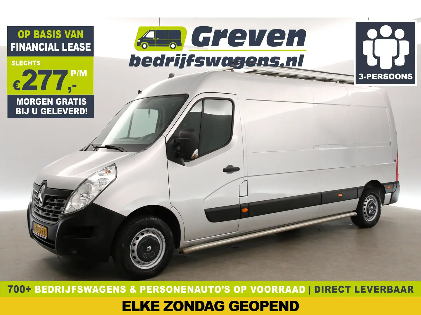 Renault Master T35 2.3 dCi L3H2 146PK Airco Cruise Navigatie PDC Zilver - 1