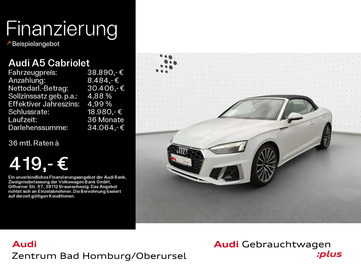 Audi A5 40 TFSI S line*Navi*Matrix*Alu*B&O* Weiß - 1