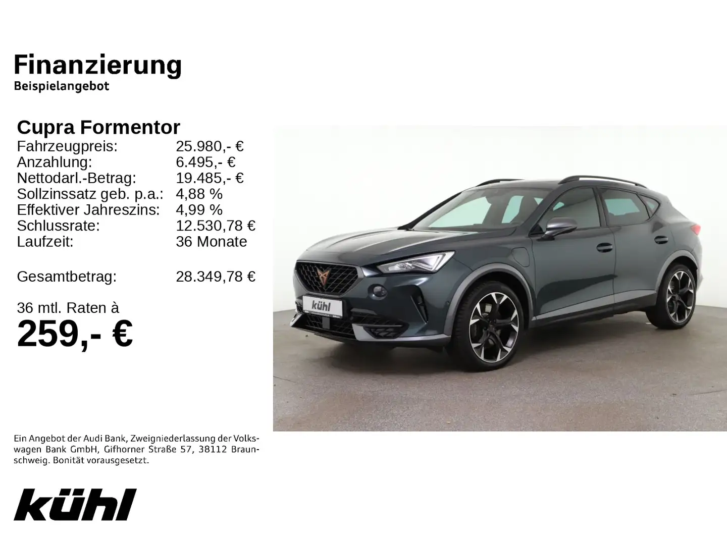 CUPRA Formentor 1.4 TS eHybrid DSG VZ ACC/Pano/Navi/Pa Grün - 2