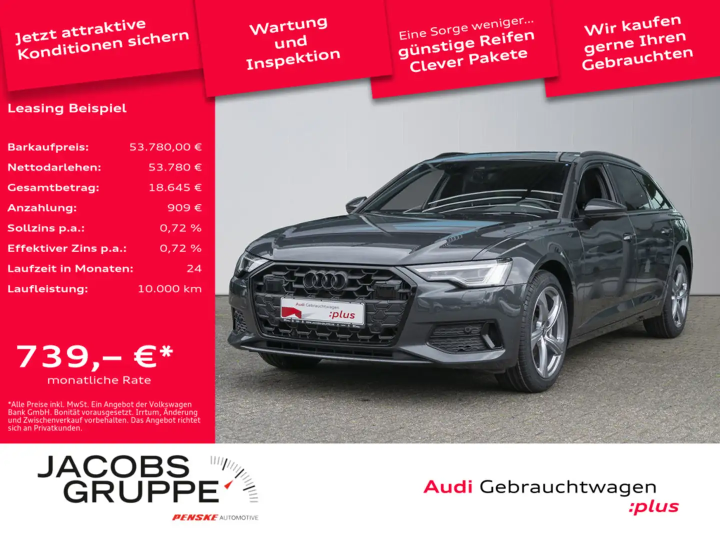 Audi A6 Avant 35 TDI advanced ACC,Pano,Matrix-LED, Grau - 1