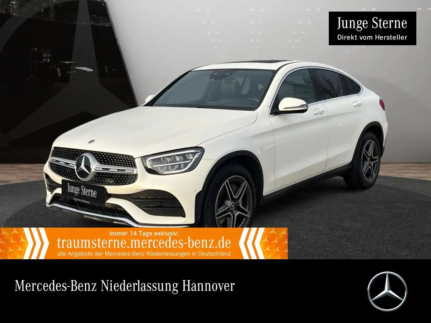 Mercedes-Benz GLC 300 Coupé 4M AMG+AHK+LED+KAMERA+HUD+SPUR+TOTW Weiß - 1