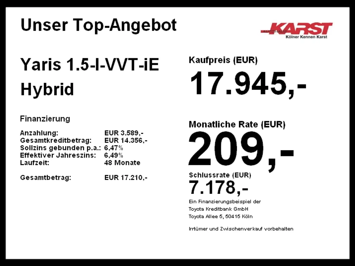 Toyota Yaris 1.5-l-VVT-iE Hybrid LED Automatik Rot - 2
