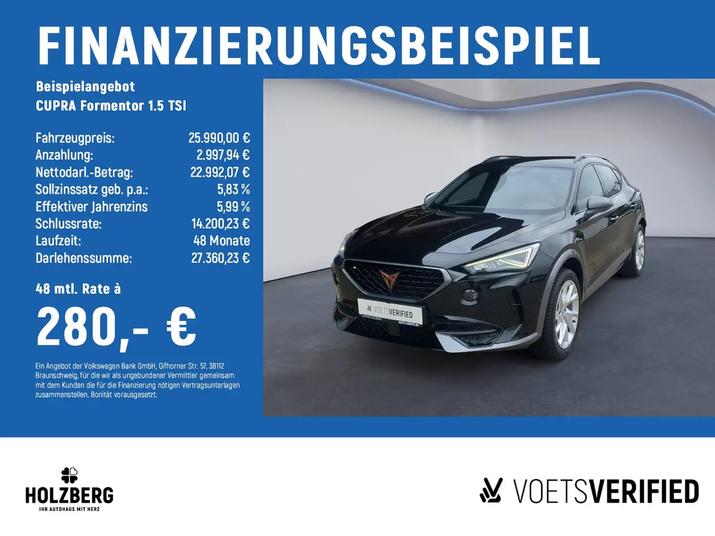 CUPRA Formentor 1.5 TSI ACC+LED+NAV+BT+SHZ+KAMERA Schwarz - 2