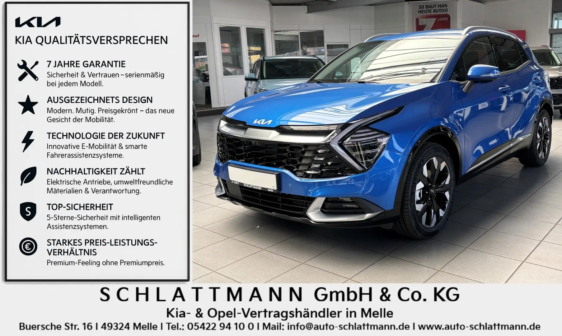 Kia Sportage 1.6 PHEV AWD "Plug&Ride+DriveWise-Park" **360** Bleu - 1