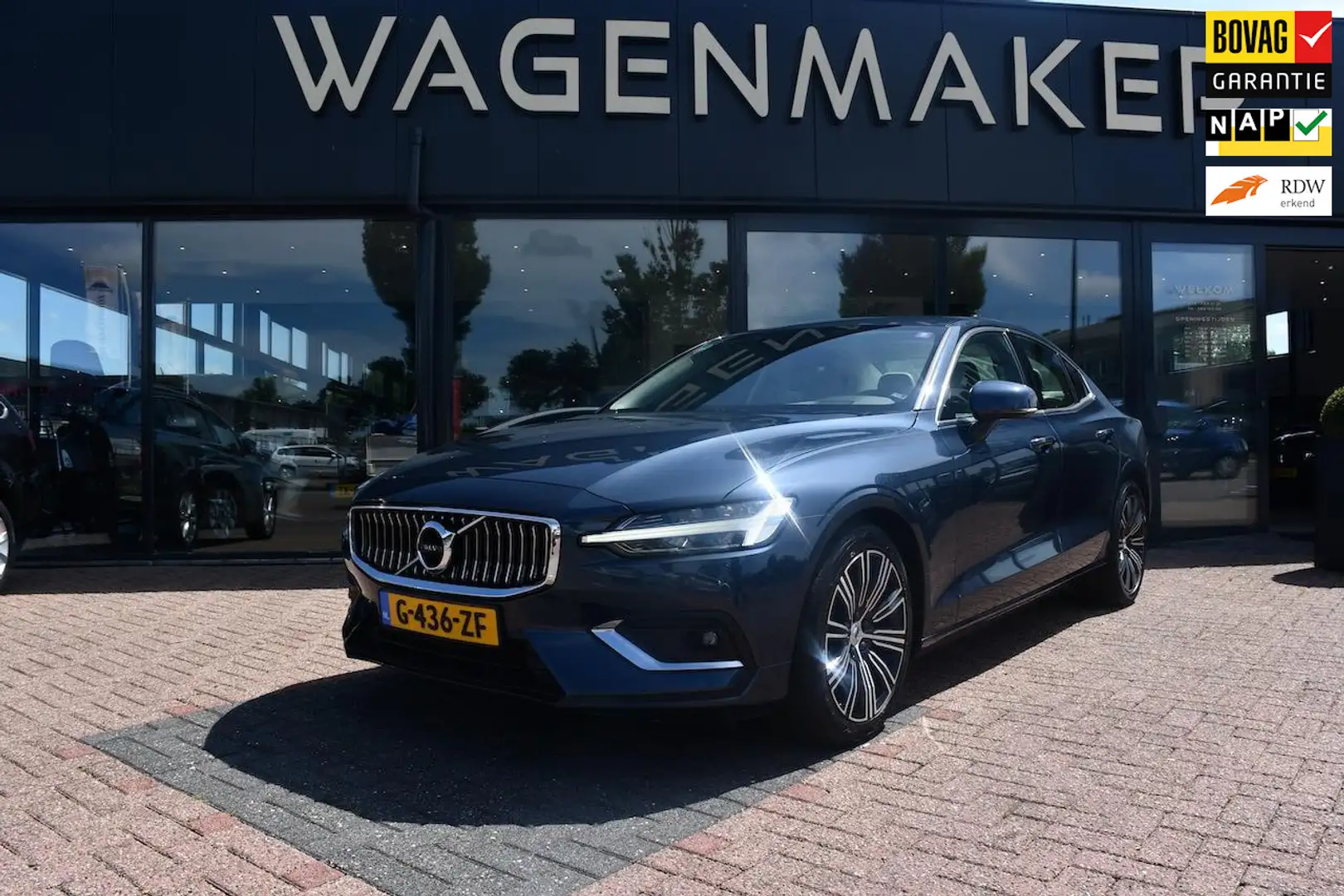 Volvo S60 2.0 T4 R-Design Aut|ACC|Navi|Cam|Leder|DealerOH| Blauw - 1