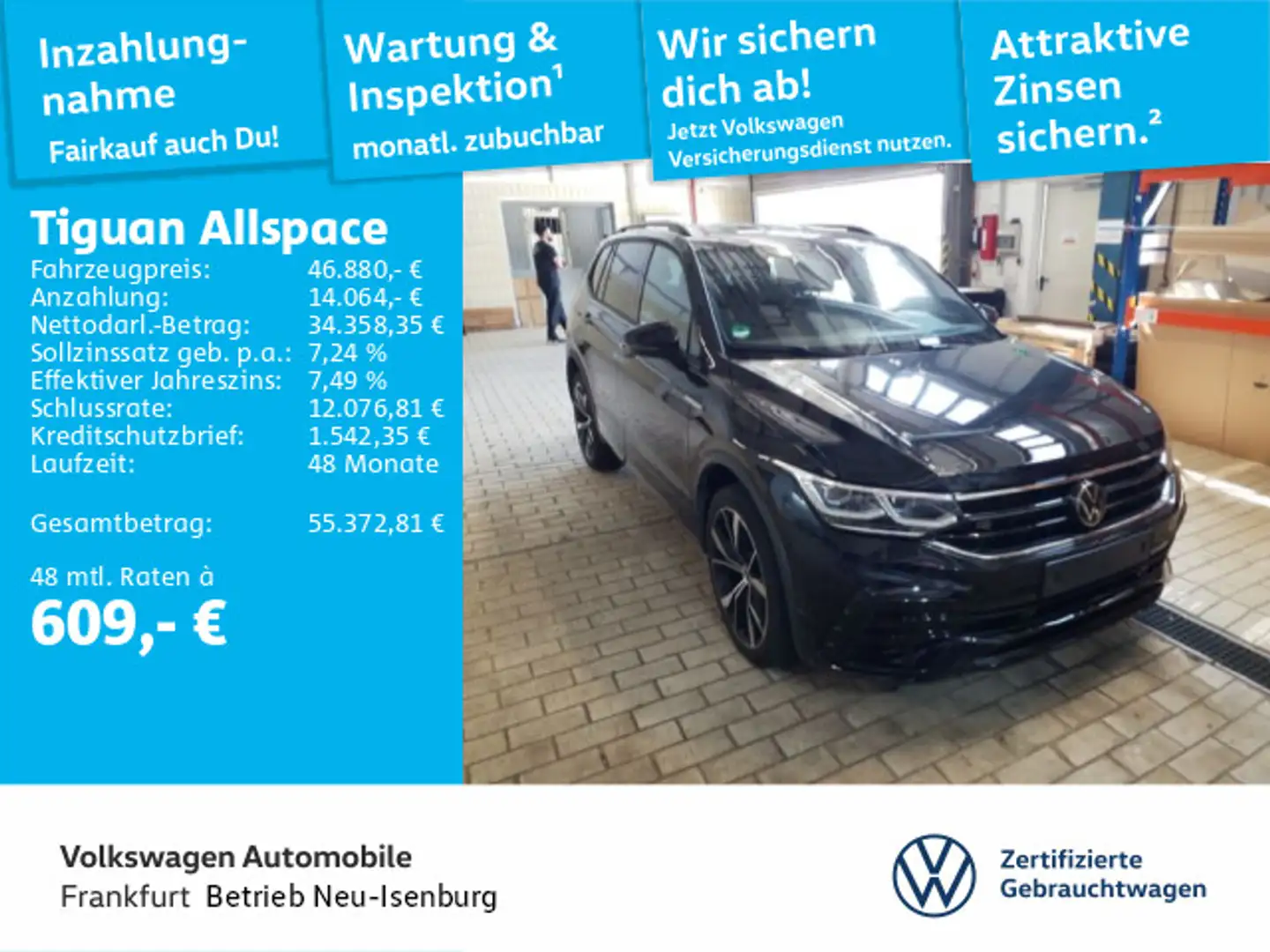 Volkswagen Tiguan Allspace 2.0 TDI DSG R-Line 4Motion 7-Sit Schwarz - 1