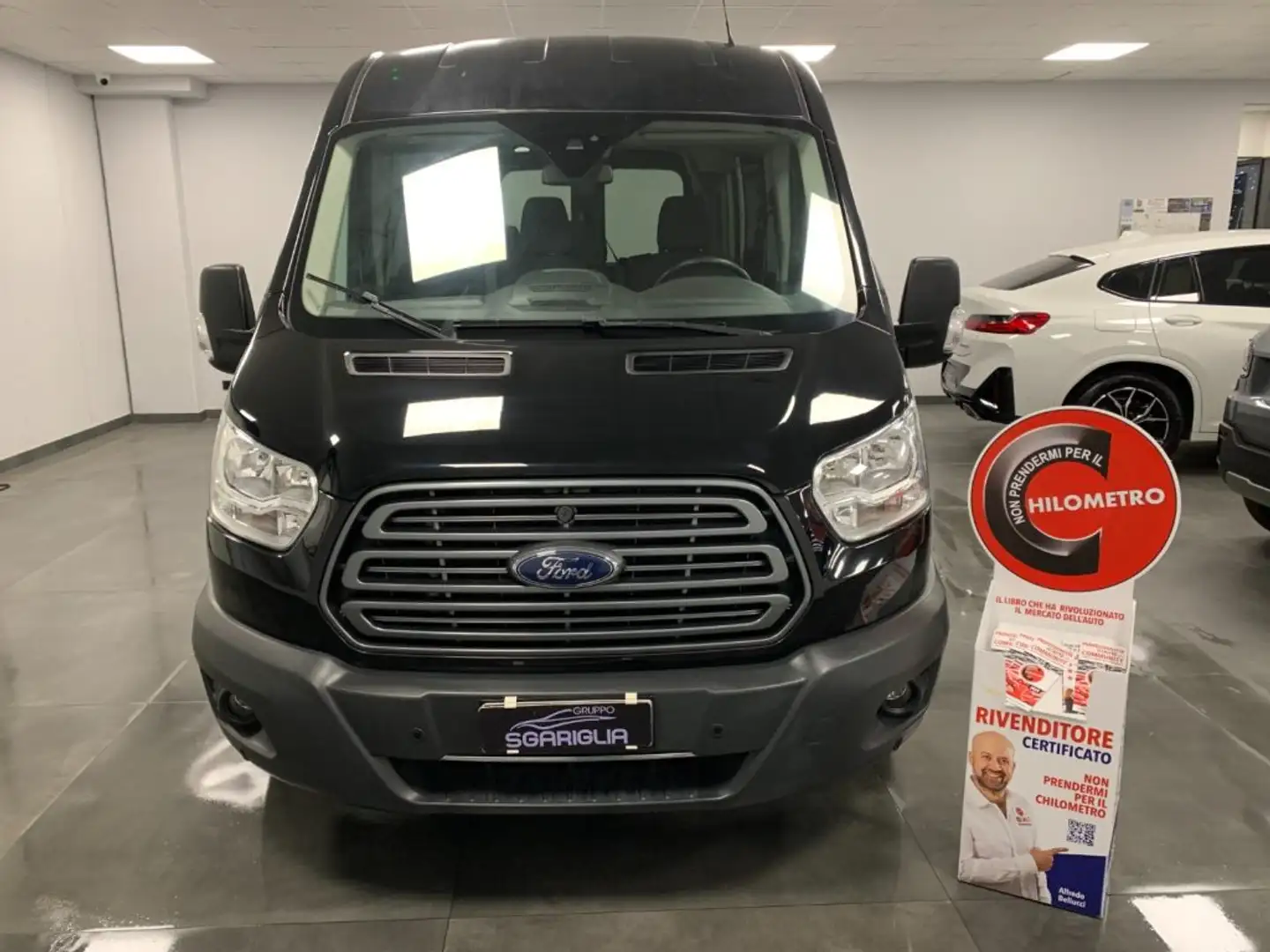 Ford Transit Bus 9 Posti Tetto Alto L3 H2 PL-TM Combi 2.0 TDCi Nero - 2