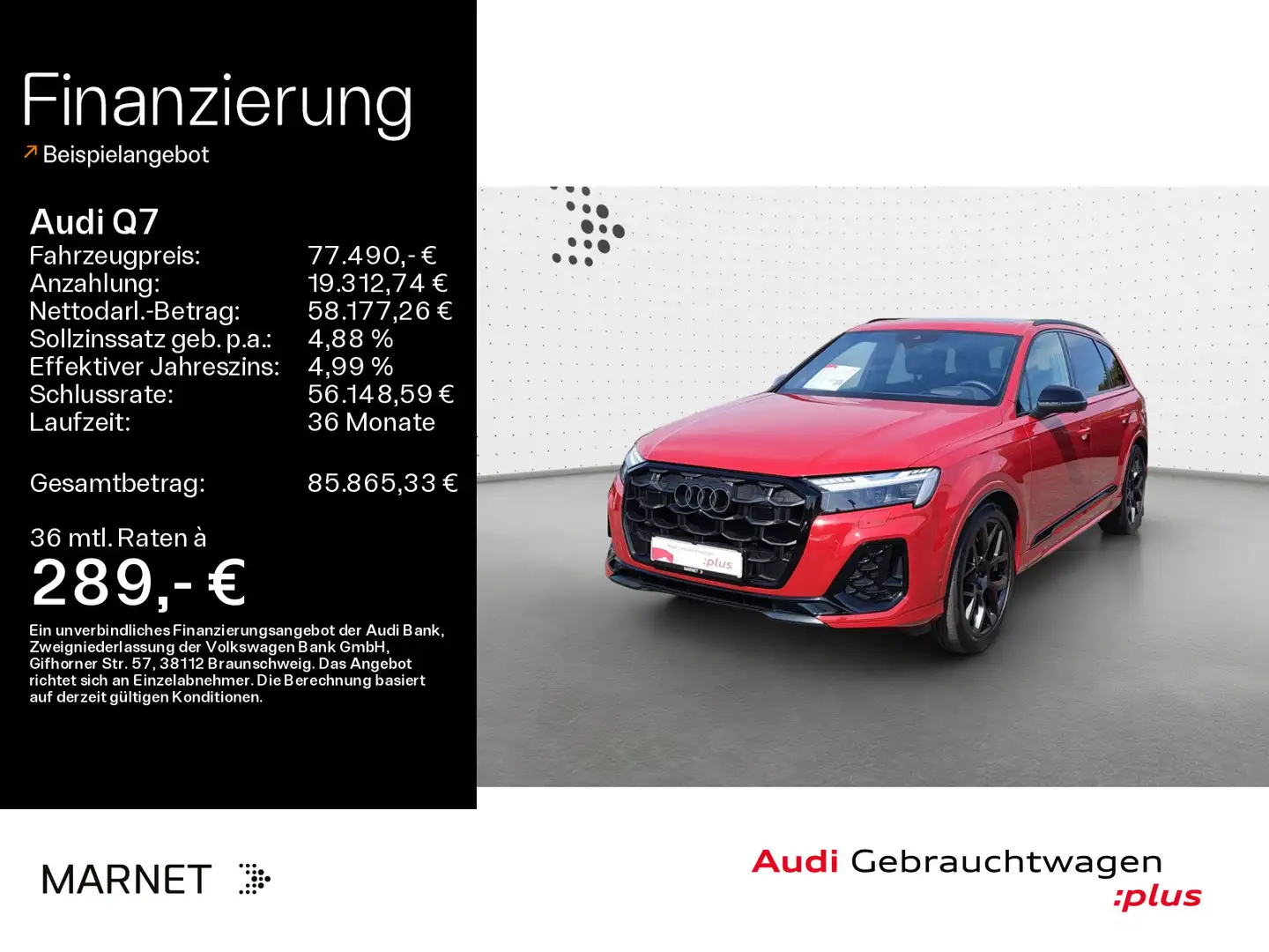 Audi Q7 50 TDI quattro S line*Navi*Matrix*HUD*AHK*B&O Rot - 1