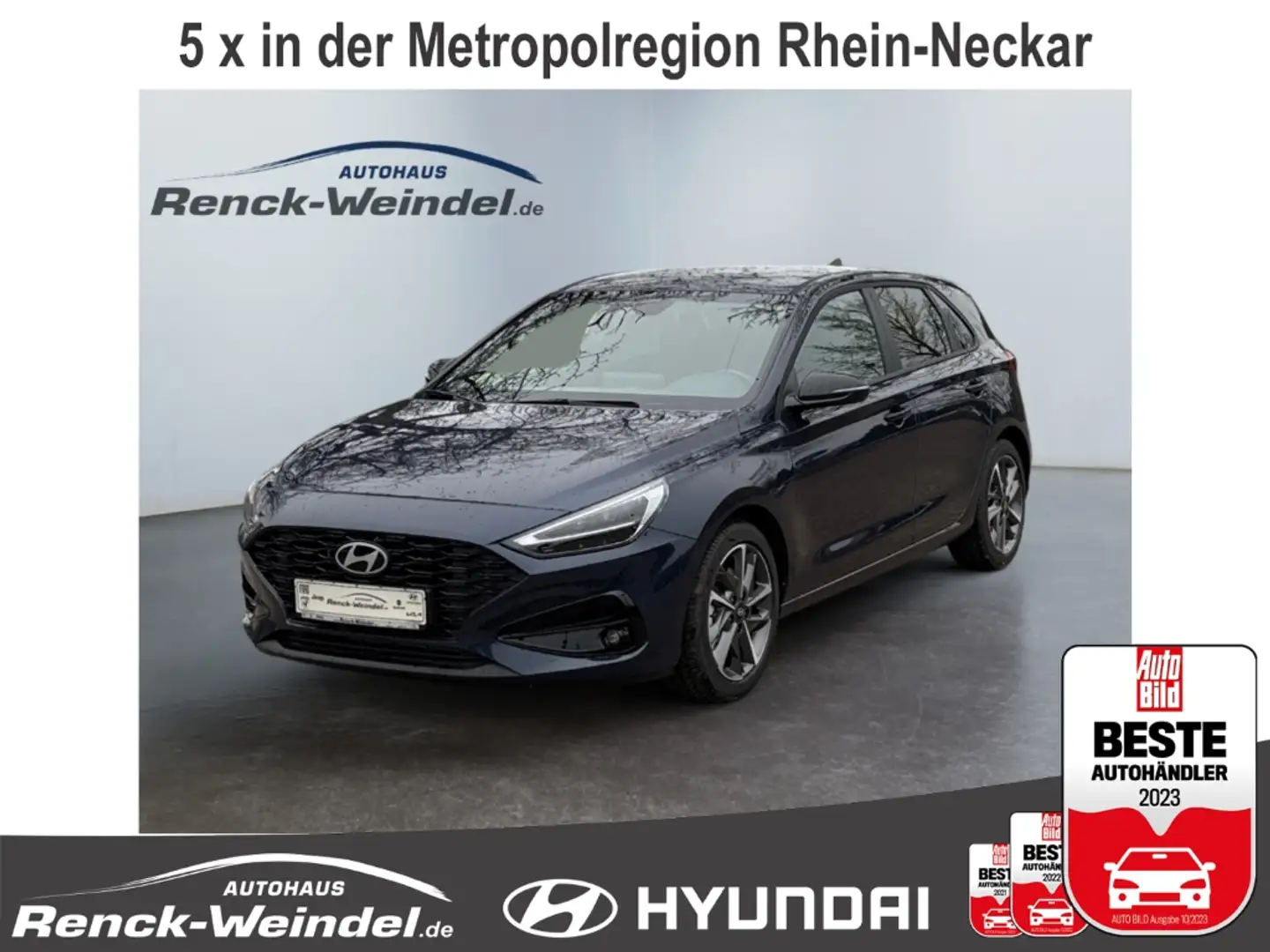 Hyundai i30 Advantage 1.0 T-GDI Navi digitales Cockpit LED ACC Blau - 1