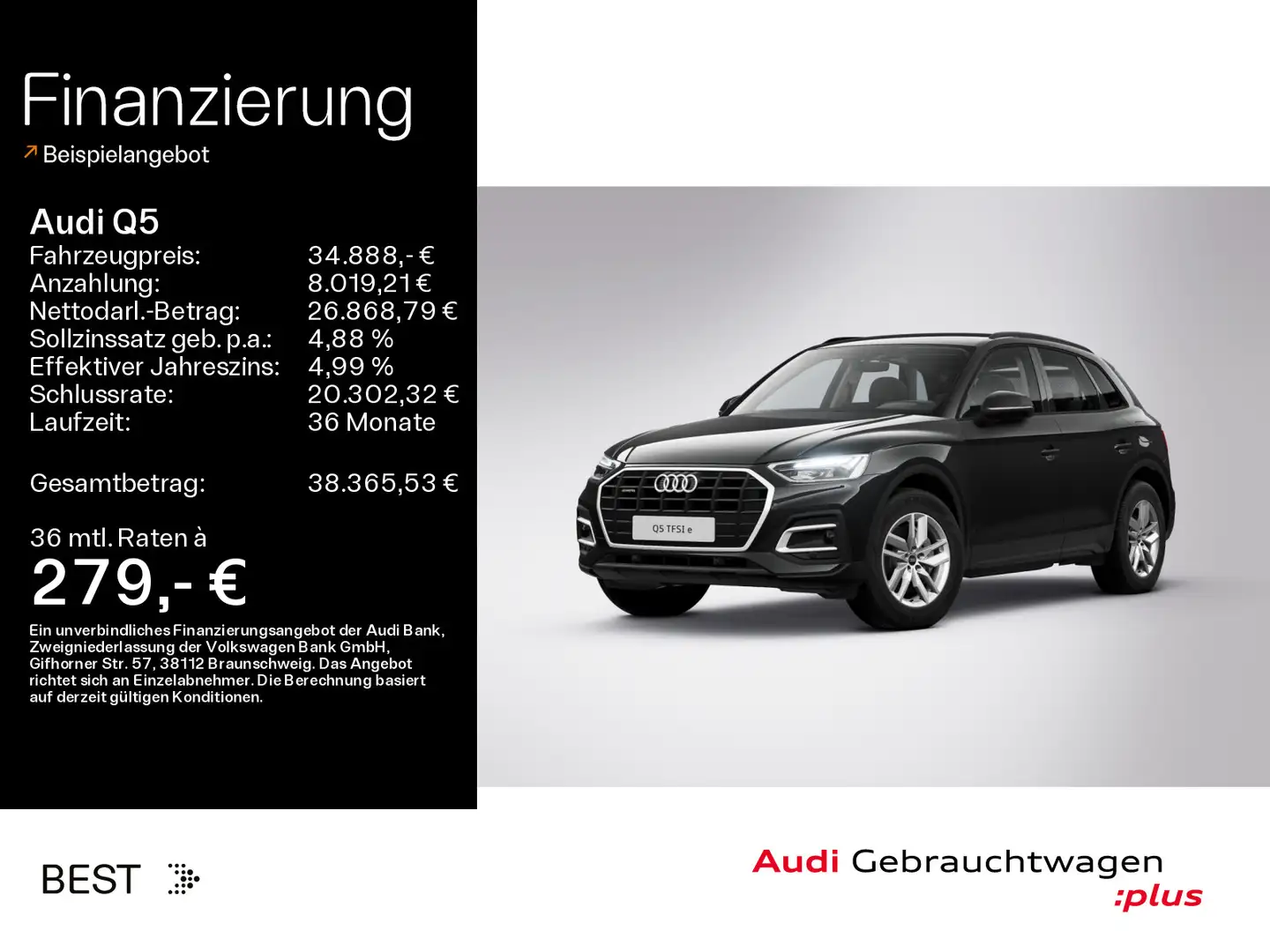 Audi Q5 50 TFSI e qu.Navi*PDC*SHZ Nero - 1