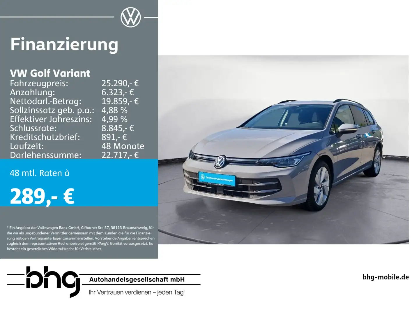 Volkswagen Golf Variant 1.5 TSI Life AHK, LED-Plus-Scheinwe Grau - 1
