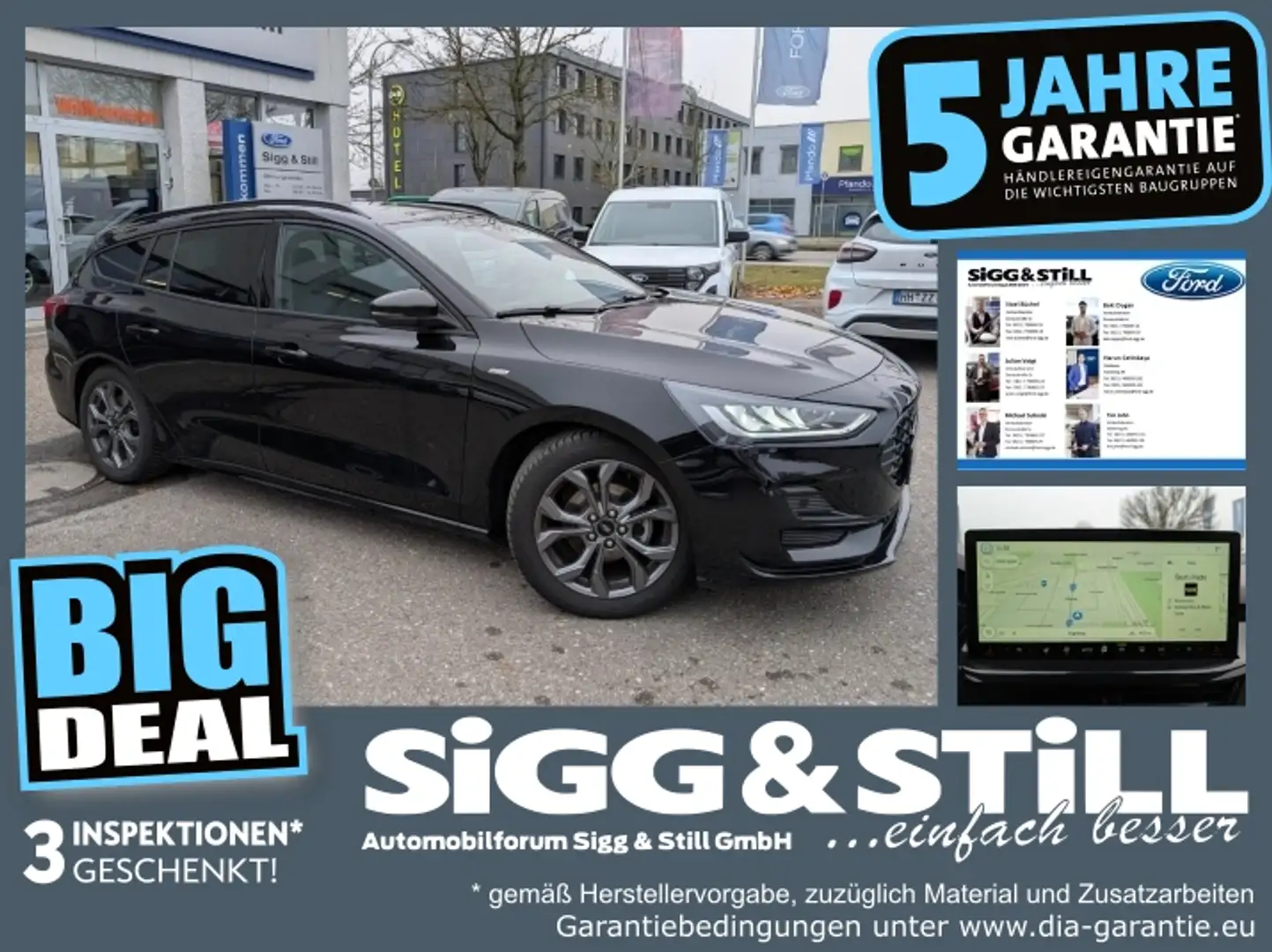 Ford Focus Turnier 1.0 ST-Line LED*ACC*NAV*TWA*SPUR*SHZ Schwarz - 1