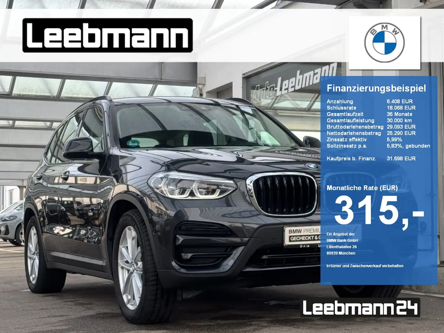 BMW X3 xDrive30e AHK/RFK/HUD/AdaLED 2 JAHRE GARANTIE Grau - 1