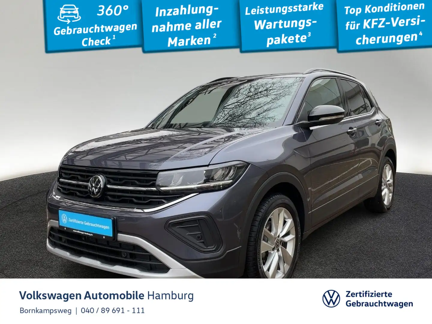 Volkswagen T-Cross 1.0 TSI Goal DSG AHK Navi LED Sitzhzg Grau - 1