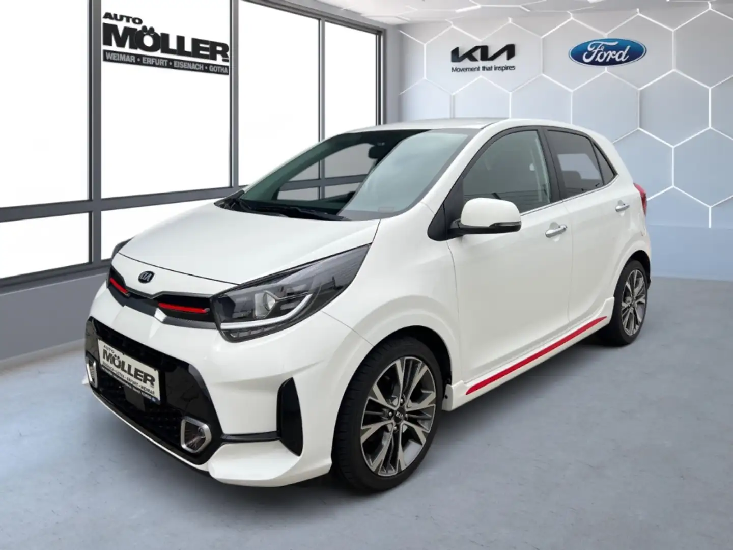 Kia Picanto 1.2 GT-Line Sitzheizung Navi PDC hinten Klimaautom Weiß - 2