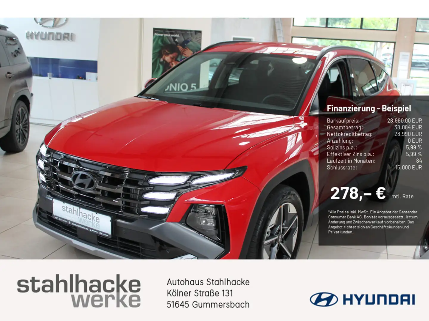 Hyundai TUCSON FL (MY25) 1.6 T-GDI (160 PS) 48V 7-DCT 2WD TREND Rouge - 1