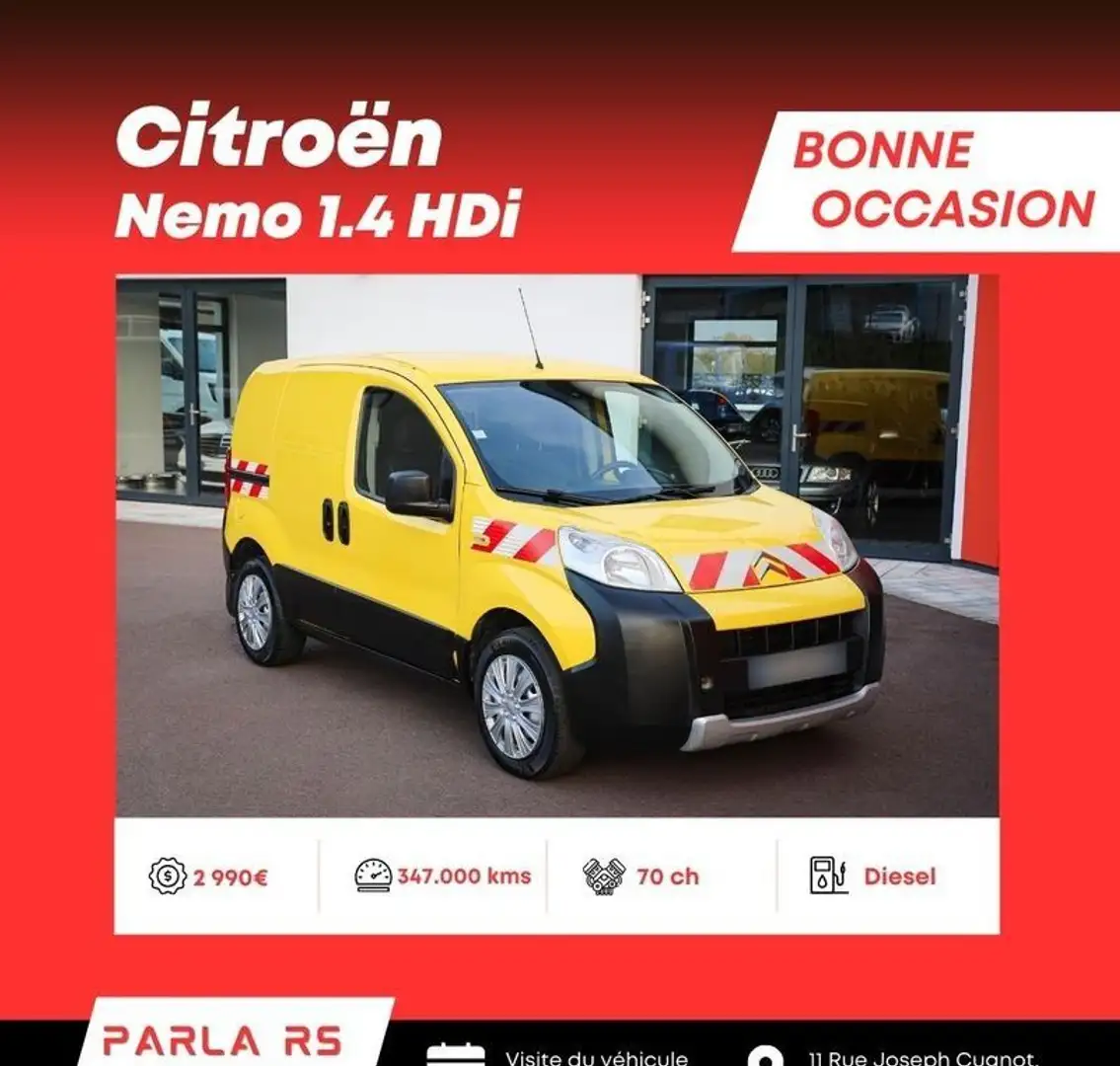 Citroen Nemo Citroën 1.4 HDi 70ch 1ère main Amarillo - 1