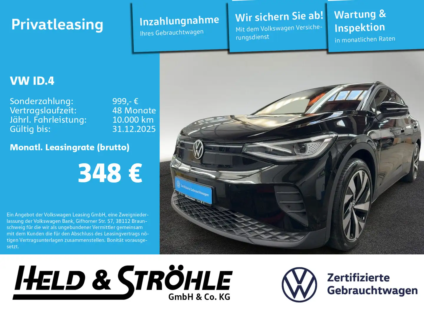 Volkswagen ID.4 Pro 210 kW IQ-LED NAV SPORTPAKET WÄPU 20" Schwarz - 1