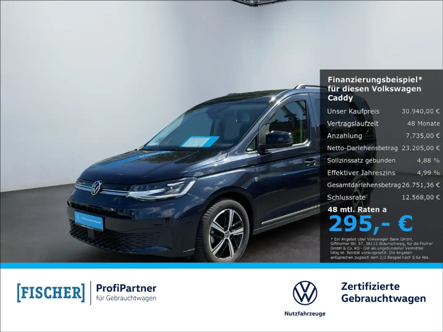 Volkswagen Caddy 1.5TSI Life LED AHK Carplay SHZ PDC Panoramad. Vor Bleu - 1