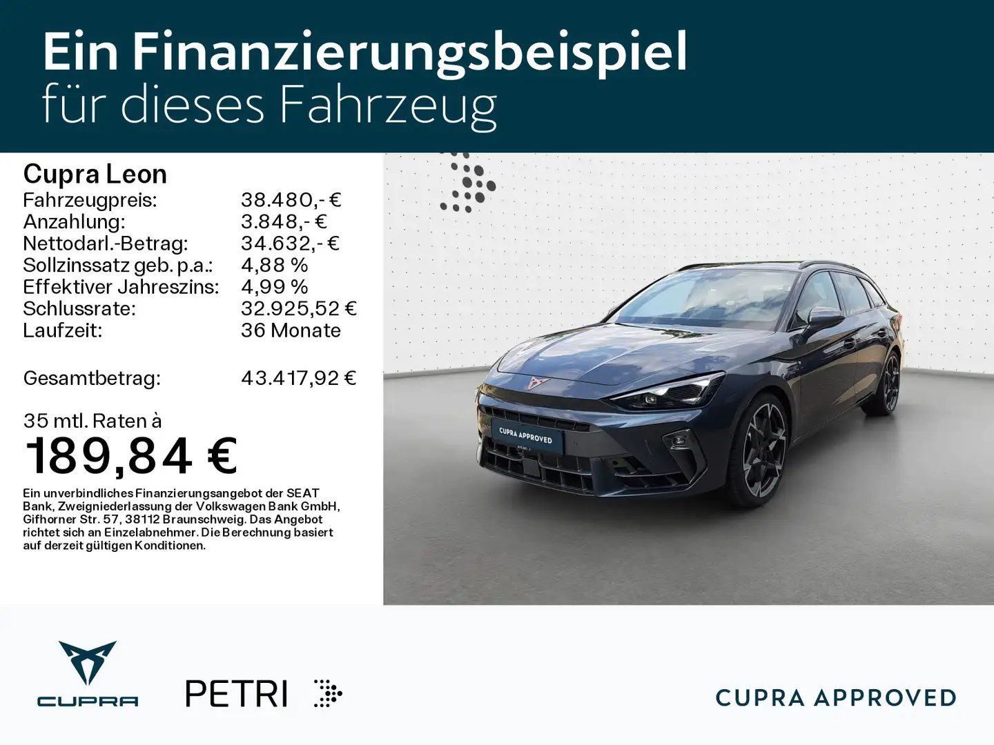 CUPRA Leon SP VZ*Pano*LED*Virtual*Navi*Kamera*ACC*Spor Gris - 2
