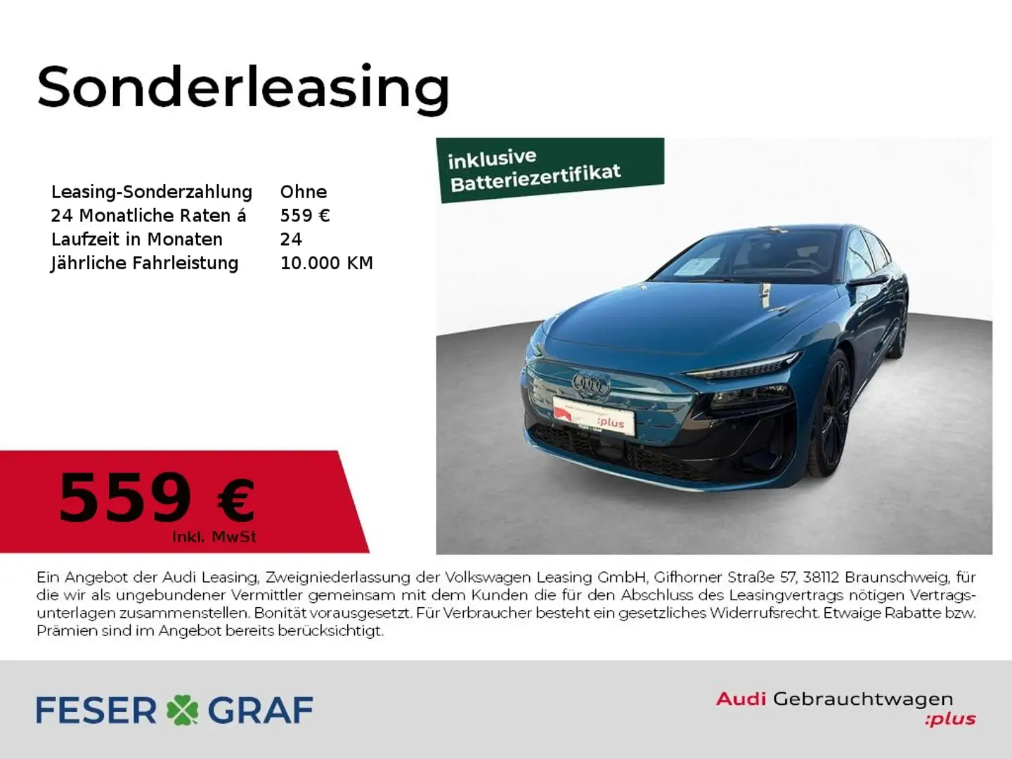 Audi A6 Sportback e-tron performance edition one Blau - 1