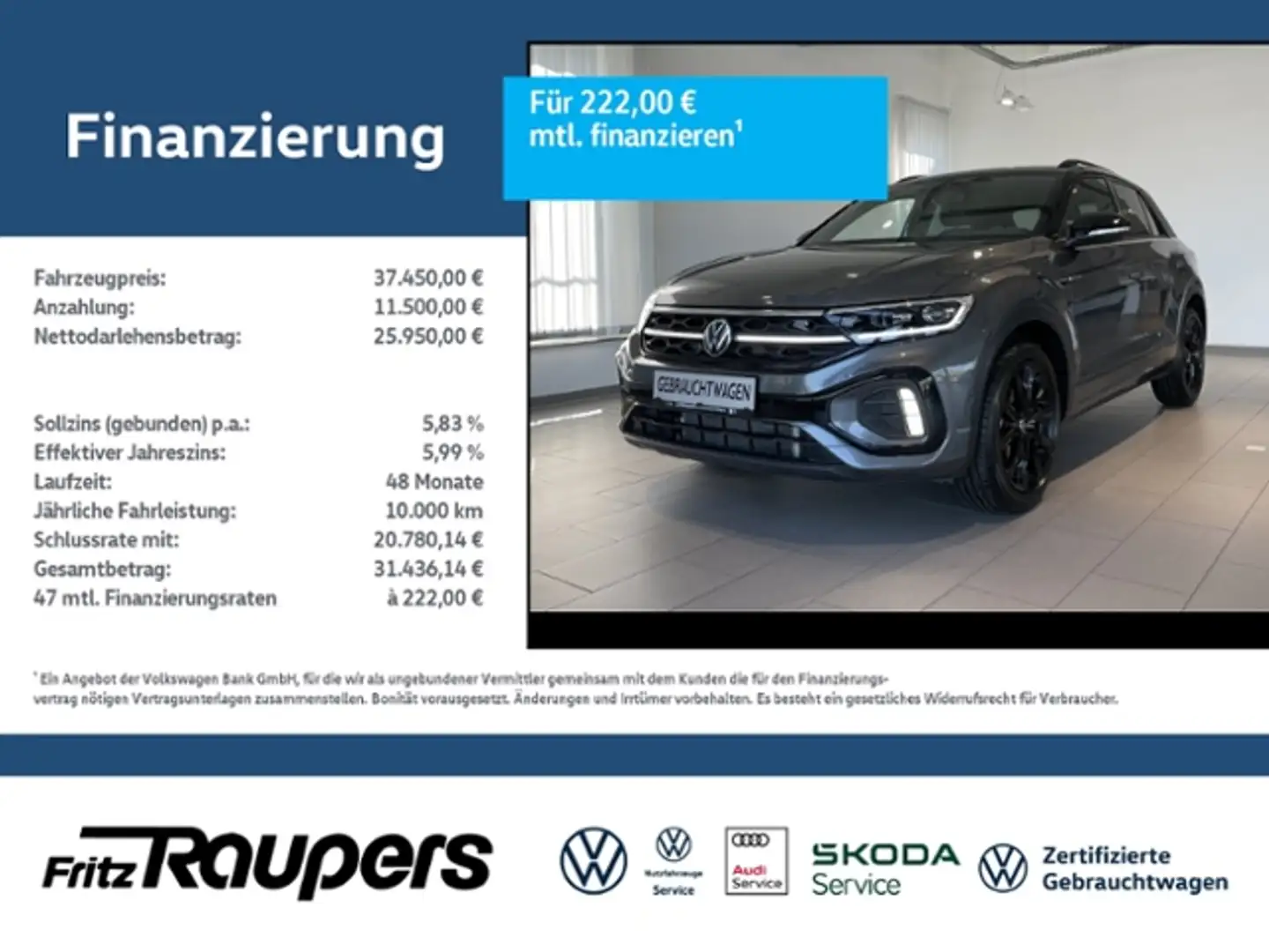 Volkswagen T-Roc 1.5 TSI DSG R-line Grau - 1