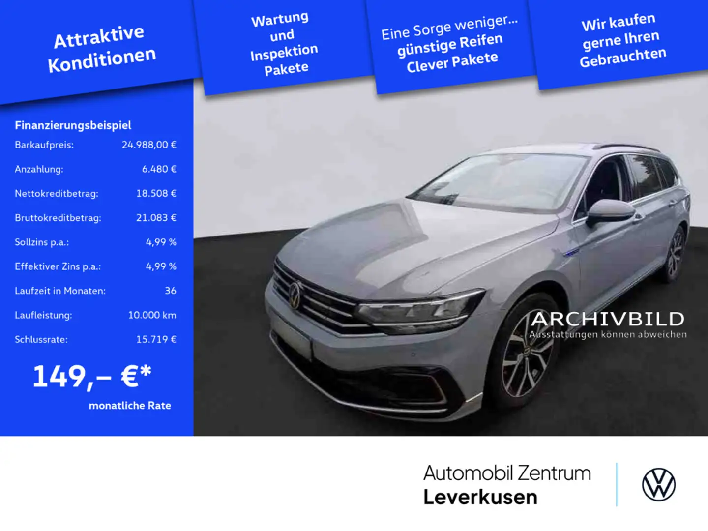 Volkswagen Passat Variant GTE NAVI ACC KAM LED SHZ CARPL Grau - 1