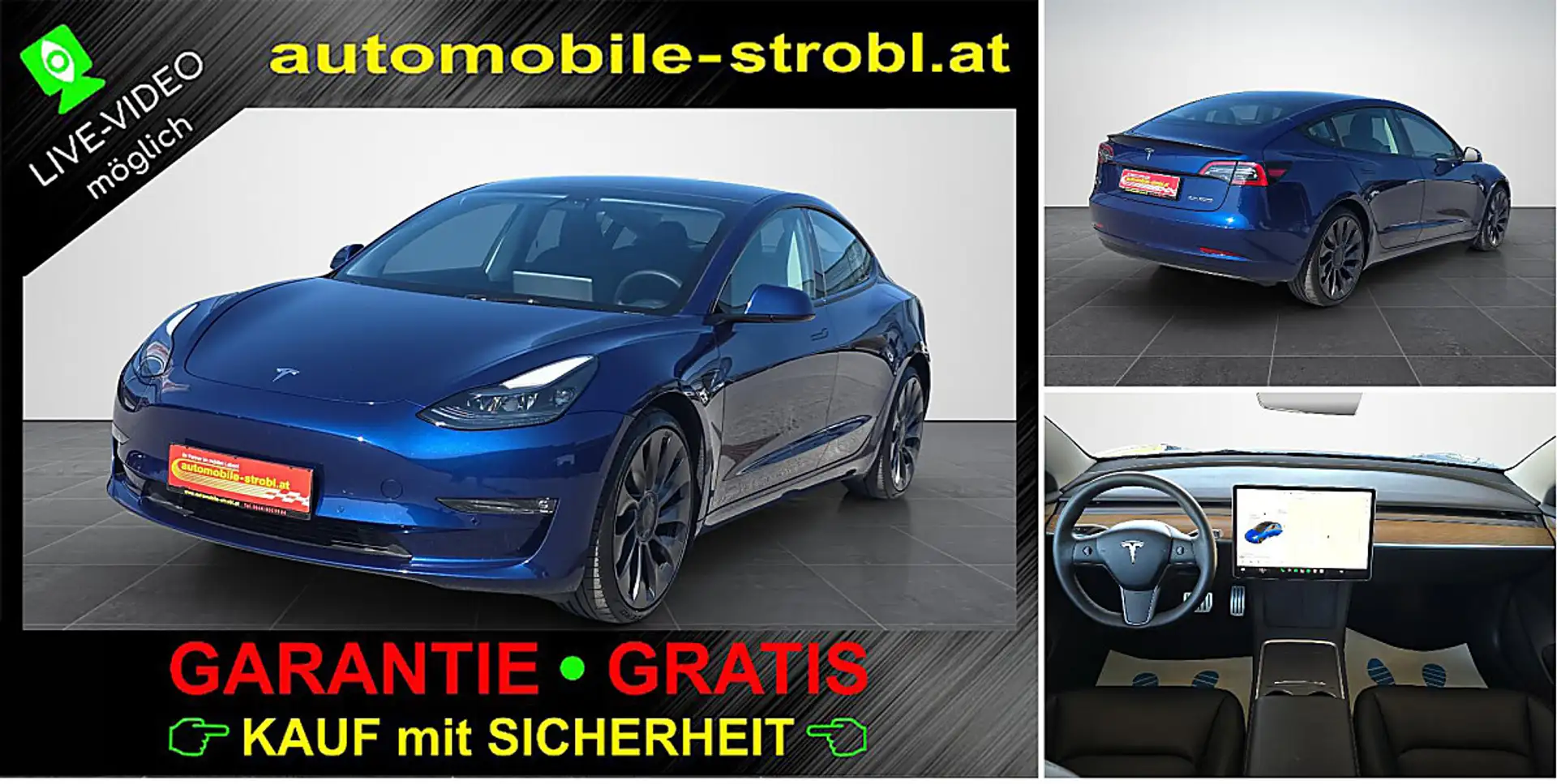 Tesla Model 3 Perf. AWD*GARANTIE* Blau - 1