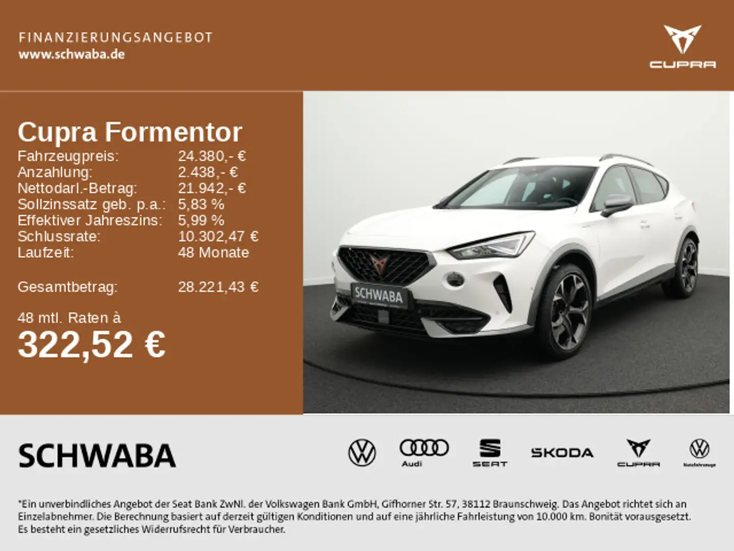 CUPRA Formentor VZ 1.4 e-Hybrid DSG*ACC*LED*NAVI*8fach Blanc - 1