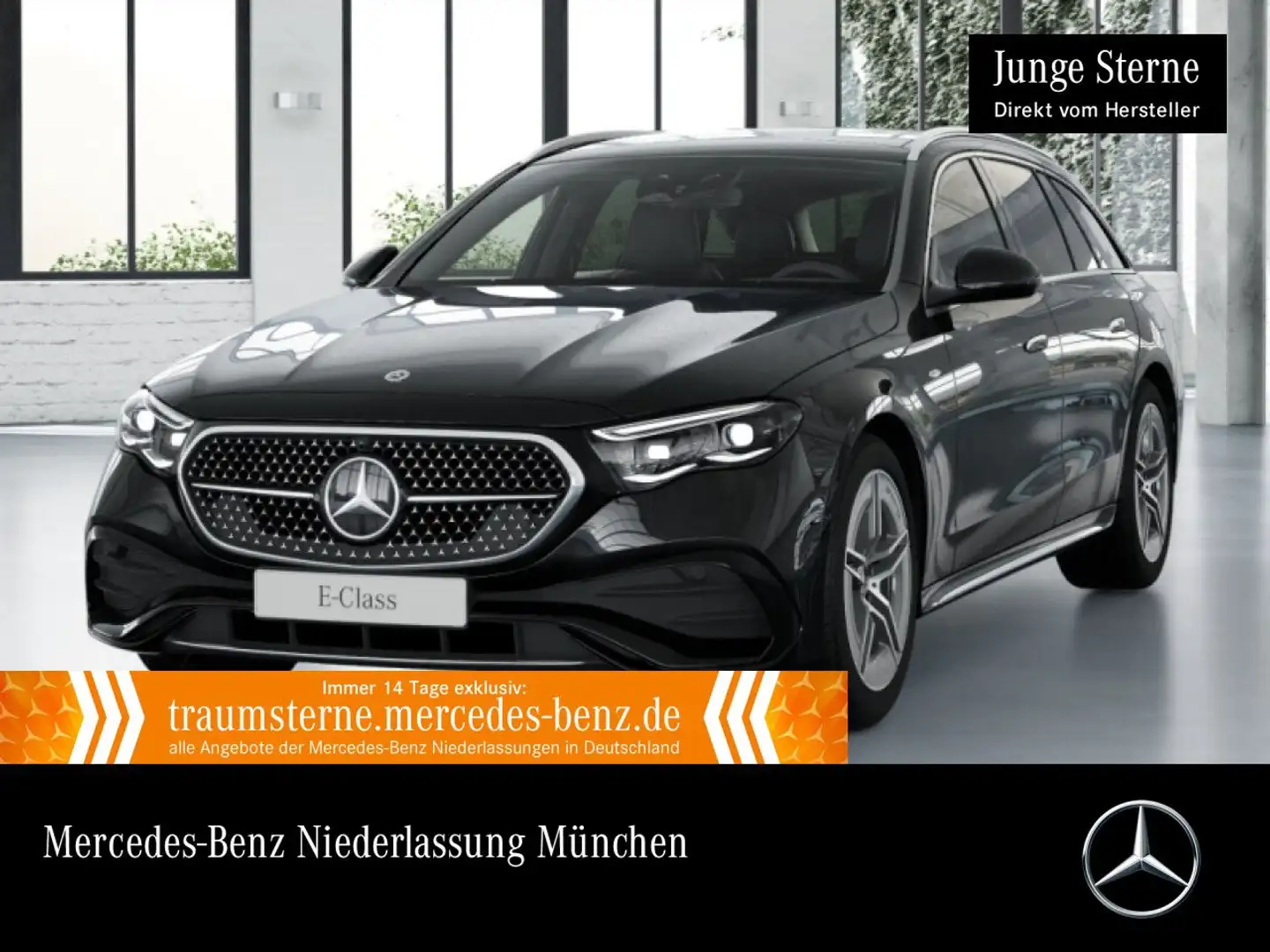 Mercedes-Benz E 300 e T Hybrid AMG Fahrass 360° Pano Burmester Schwarz - 1