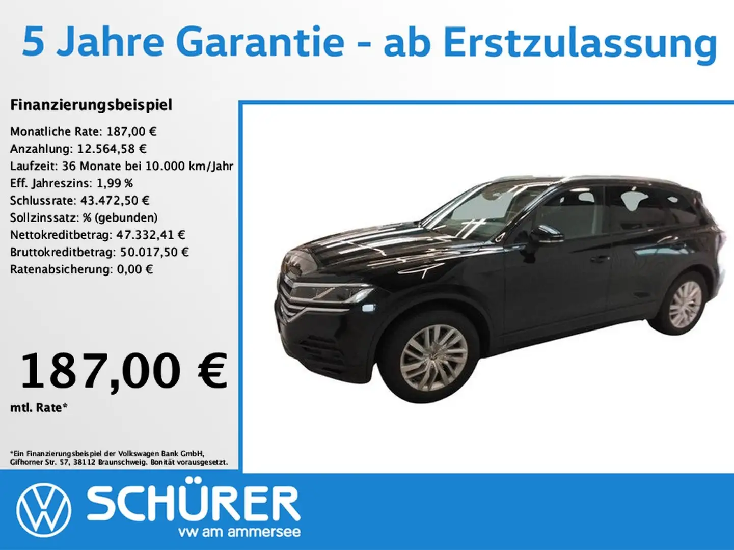 Volkswagen Touareg 3.0TDI 4Motion Led AHK Luft Leder ACC Schwarz - 1