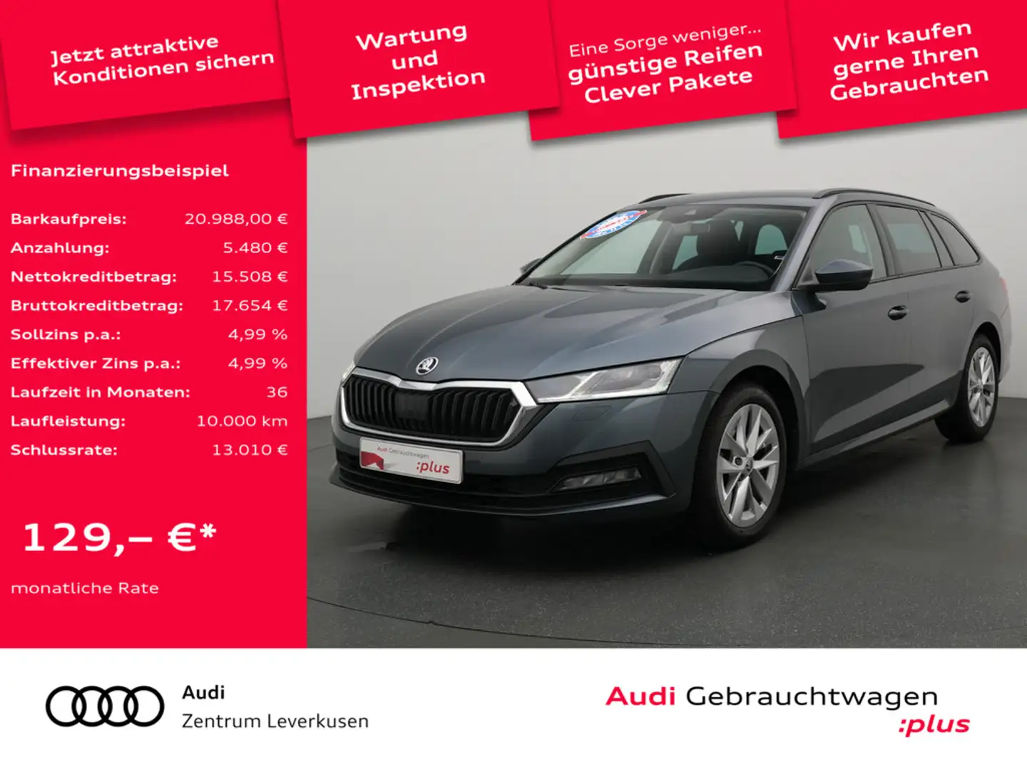 Skoda Octavia Combi Ambition NAVI VIRT AHK ACC CARP Grau - 1