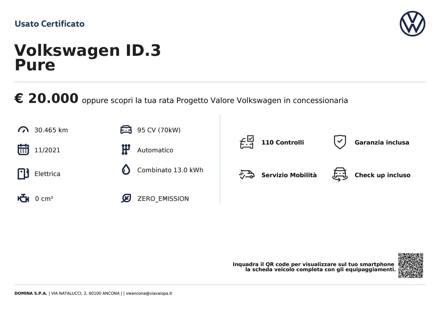 Volkswagen ID.3 Pure Bianco - 2