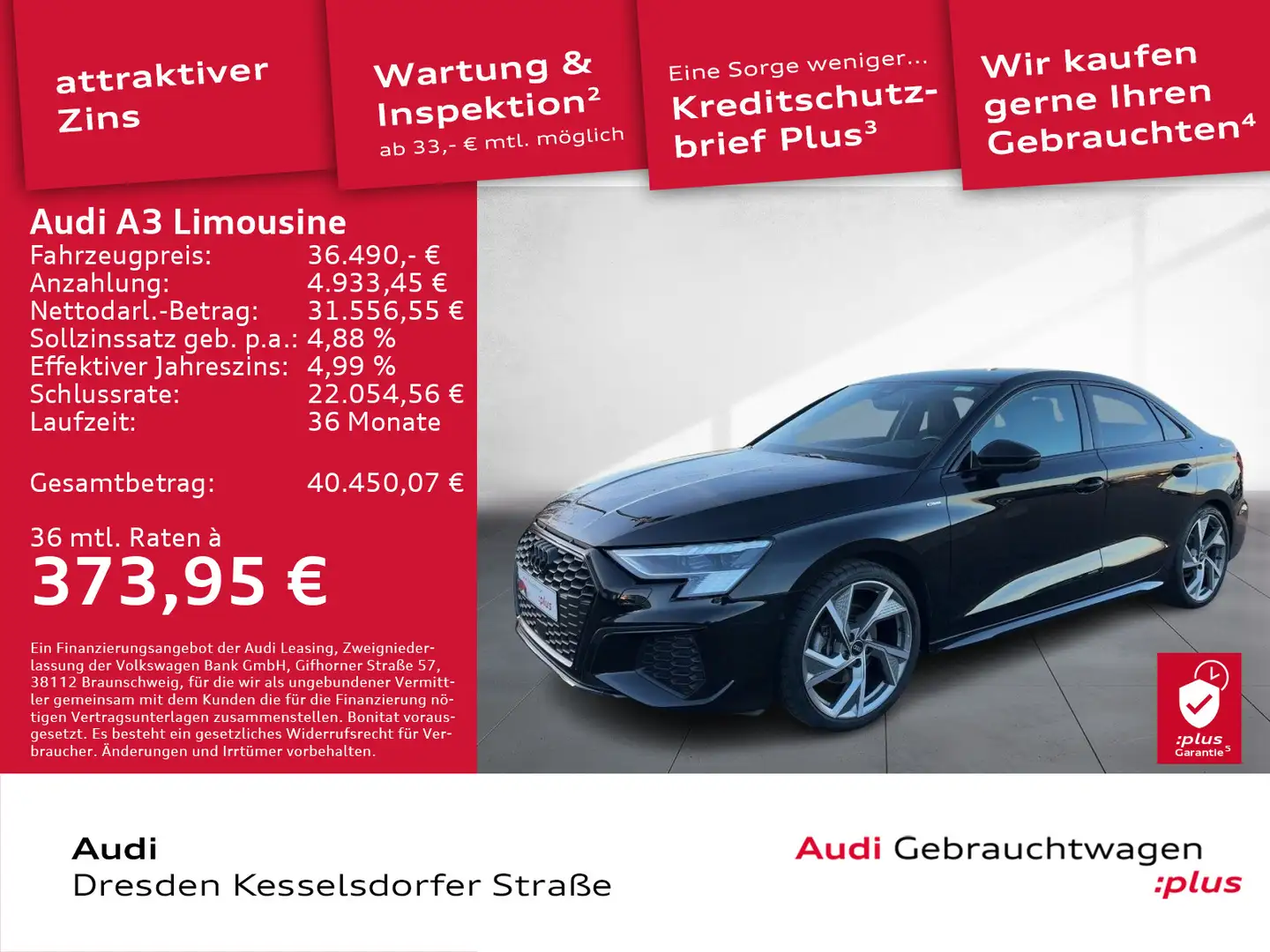 Audi A3 40 TDI Q.S line LED Navi GRA Schwarz - 1