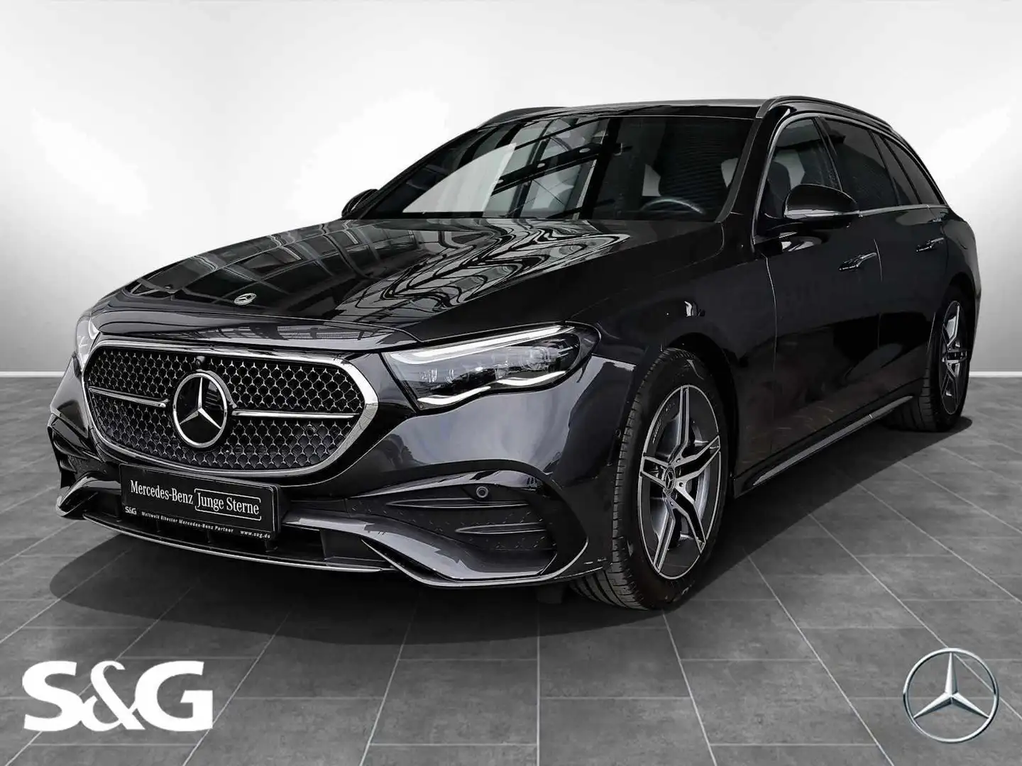 Mercedes-Benz E 300 e T AMG DISTRONIC+BURMESTER+MEMORY+360°+19 Gris - 1