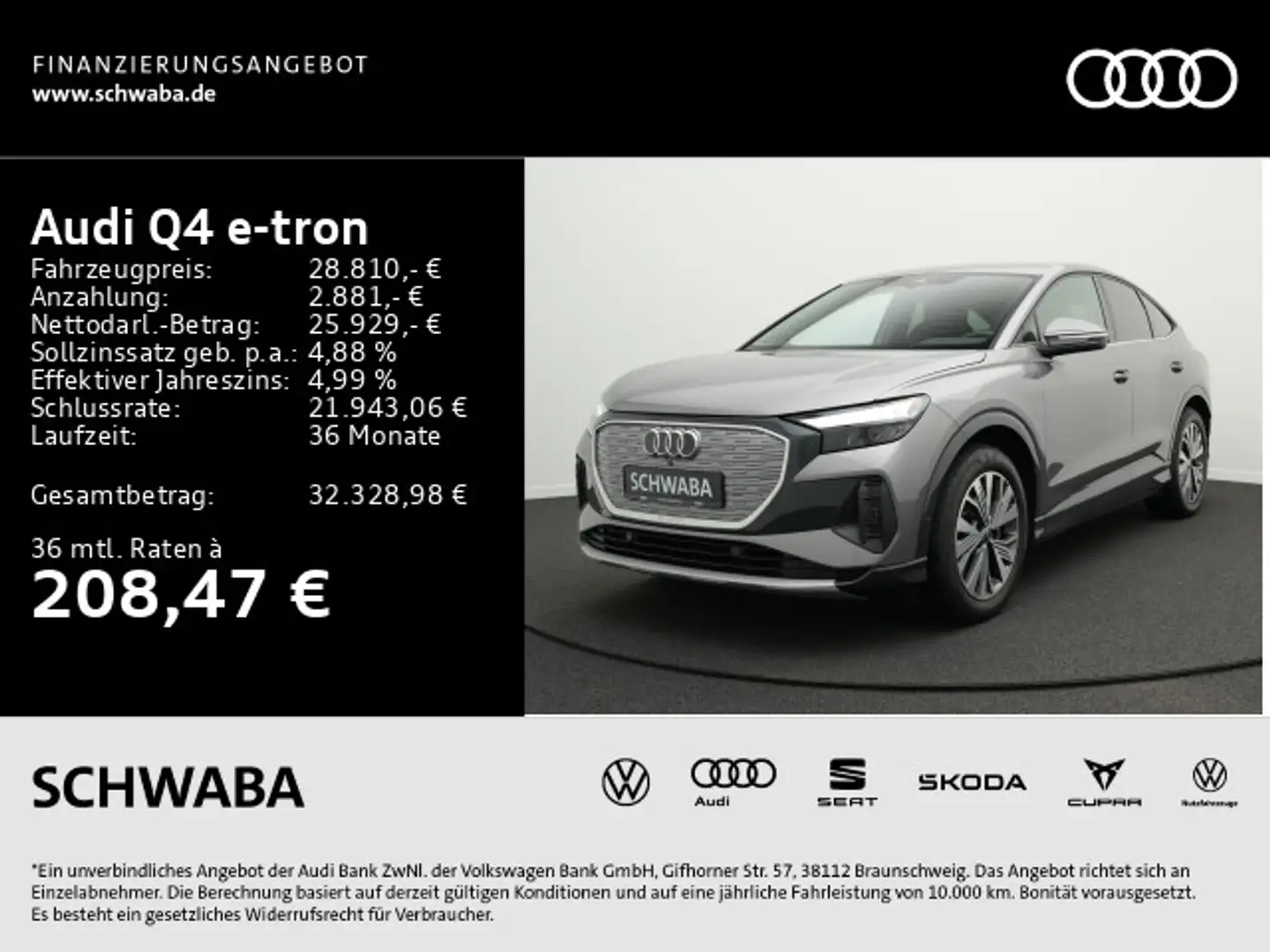 Audi Q4 e-tron Q4 40 e-tron Sportback*LED*ACC*R-KAM*VIRTUAL*19" Grau - 1