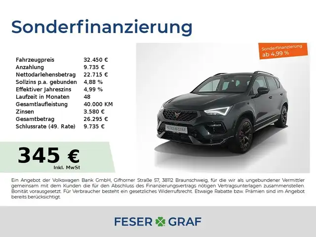 CUPRA Ateca 2.0TSI 4x4 DSG AHK Rückfahrkamera Navi 19"