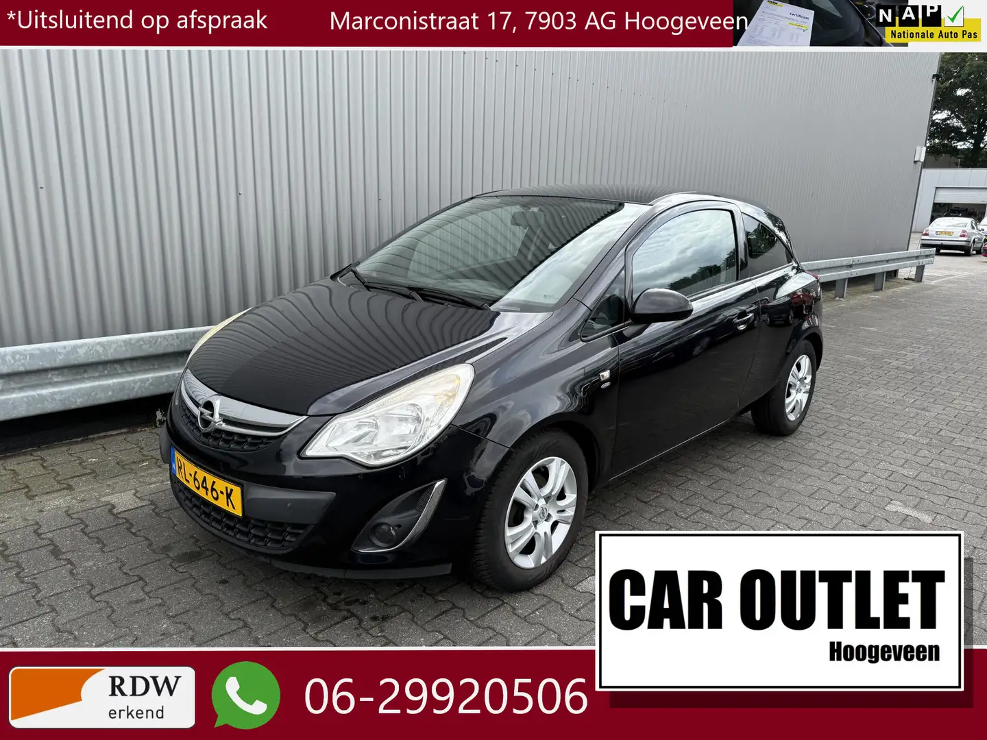 Opel Corsa 1.2 EcoFlex Selection 140Dkm met Airco en Lichtmet Zwart - 1