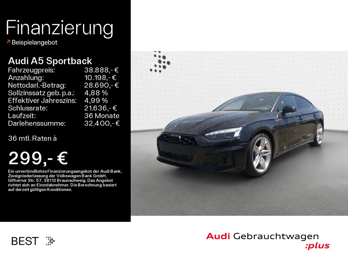 Audi A5 S line competition plus 40 TFSI Nero - 1