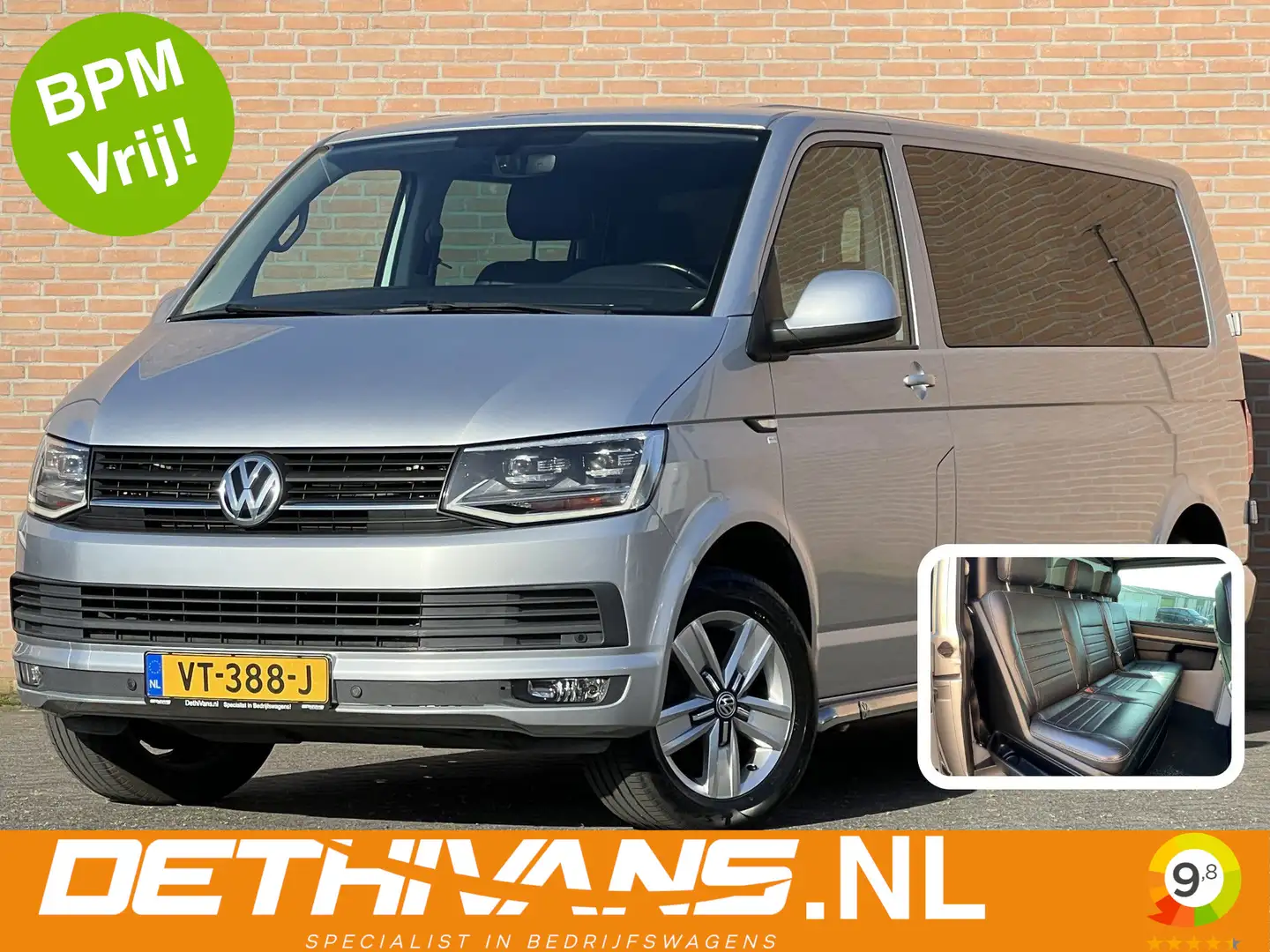 Volkswagen T6 Transporter 2.0TDI 140PK DSG / Dubbelcabine / Lang Silber - 1