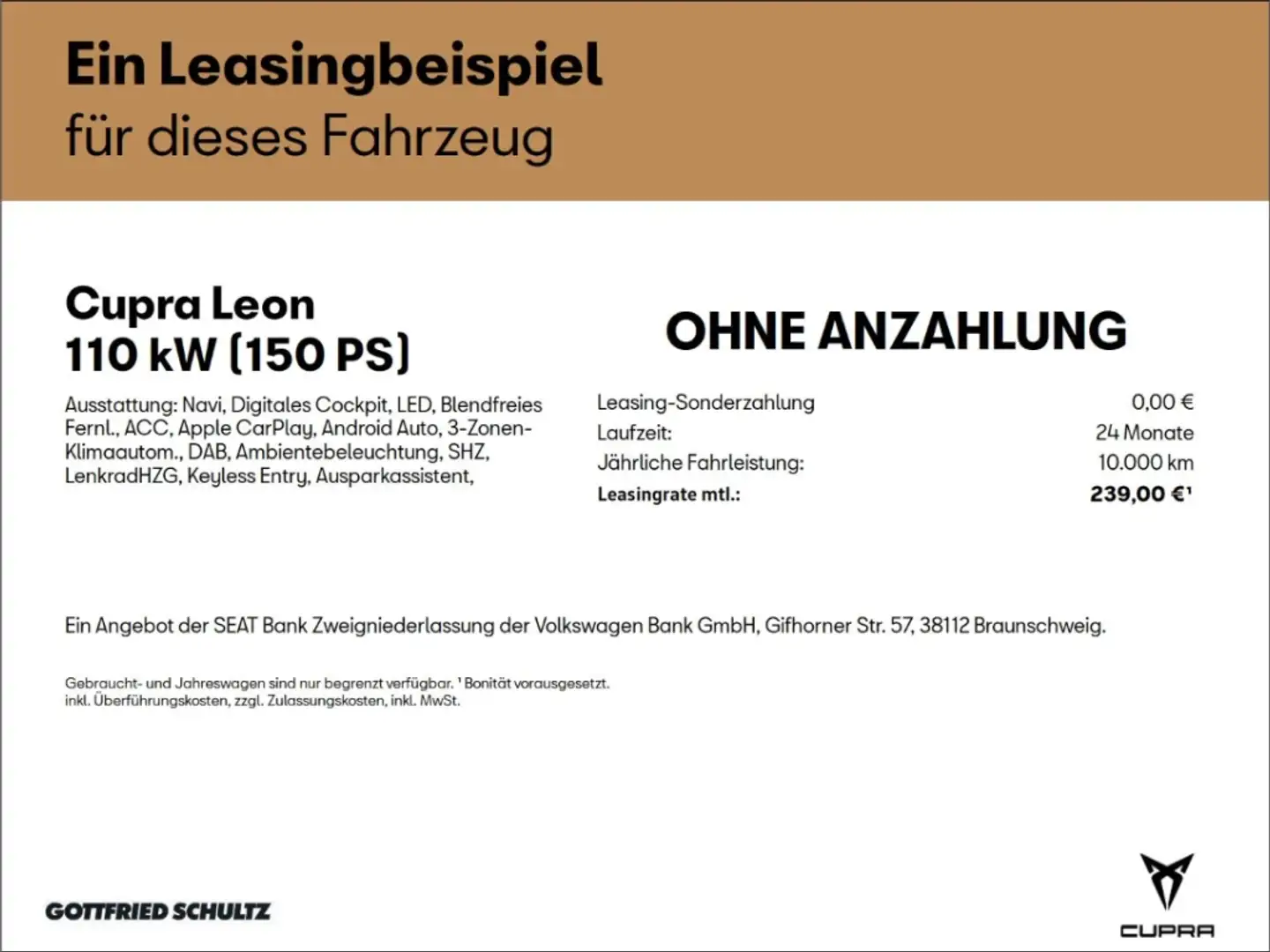 CUPRA Leon 2.0 TDI DSG Navi Voll-LED Full Link Einparkhilfe K - 2