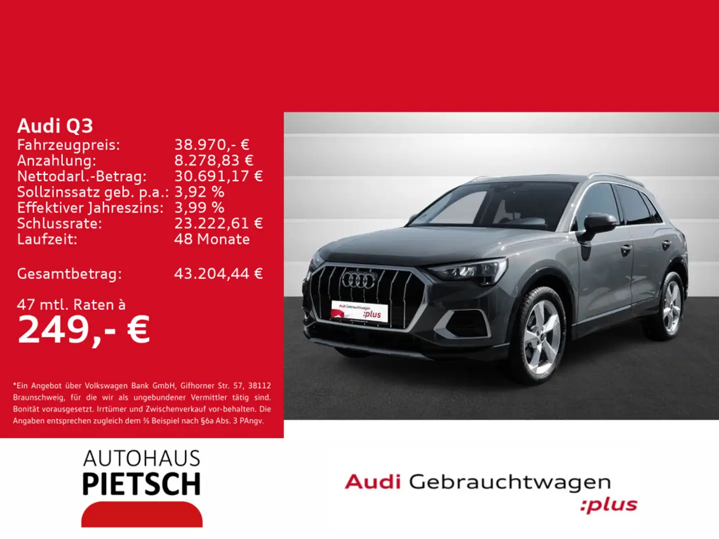 Audi Q3 35 TFSI advanced AHK ACC Keyless Navi Grau - 1