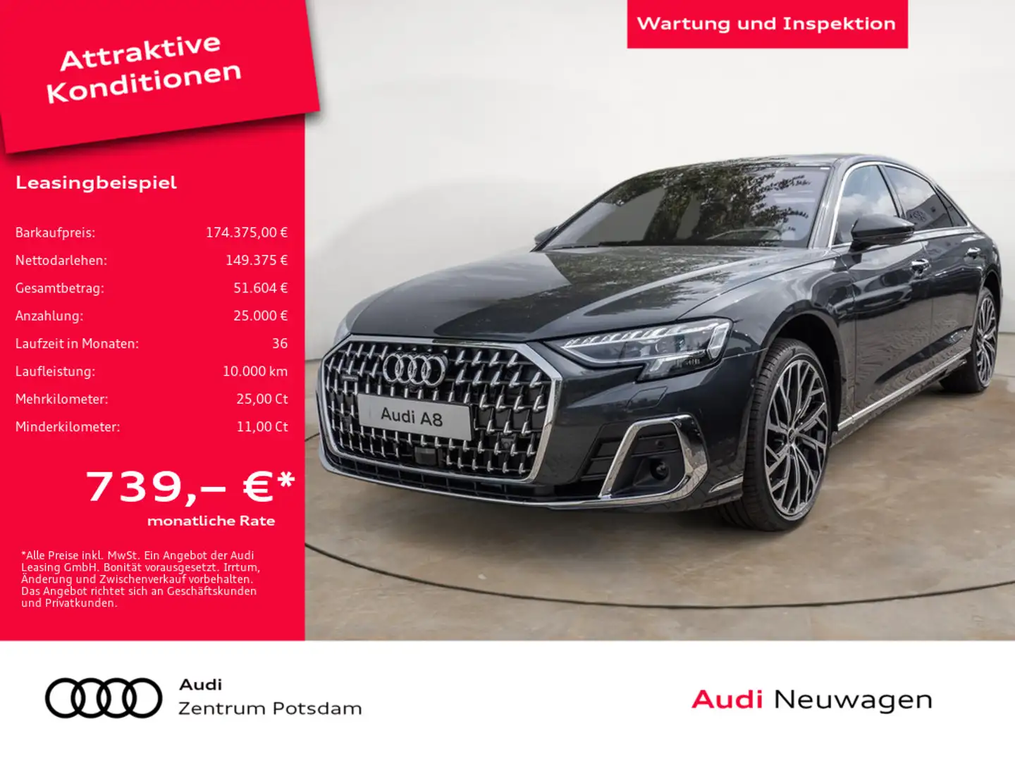 Audi A8 L 60 TFSI e quattro B&O SITZBELÜFTUNG PANO Gris - 1